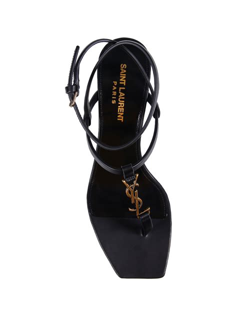 sandali neri yves saint laurent|Women's Saint Laurent Sandals & Flip.